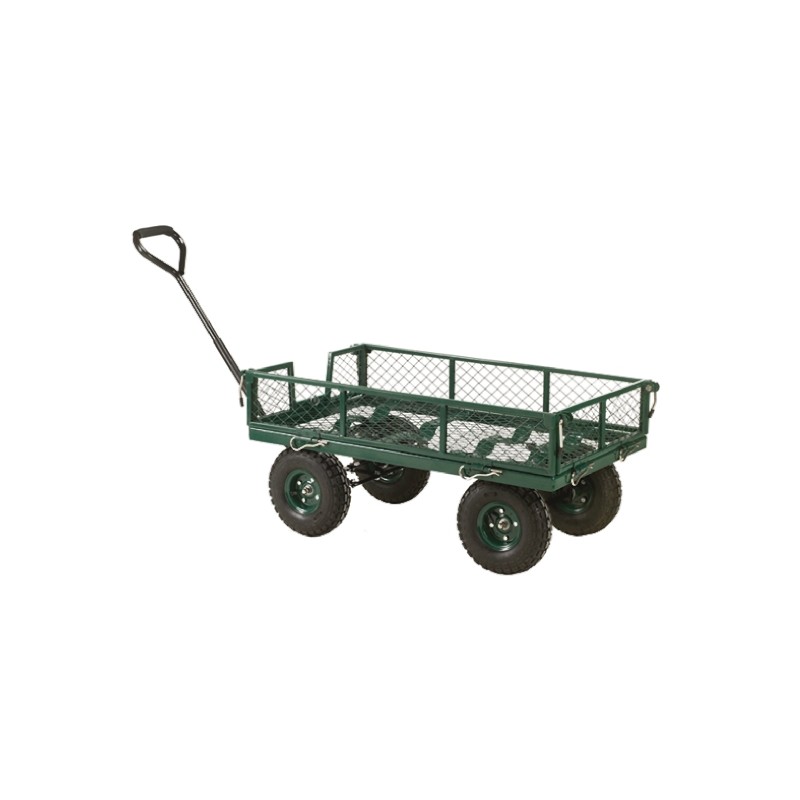 1 pcs - RS PRO Mesh Sided Steel Platform Trolley, 1070 x 515 x 1170mm, 250kg Load