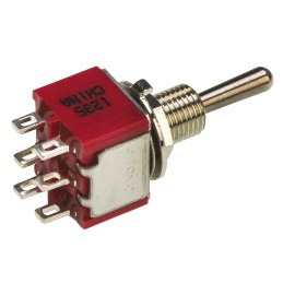 100 pcs - TE Connectivity Toggle Switch, Panel Mount, On-On-(On), DP3T, Wire Lug Terminal, 120 V ac, 28V dc