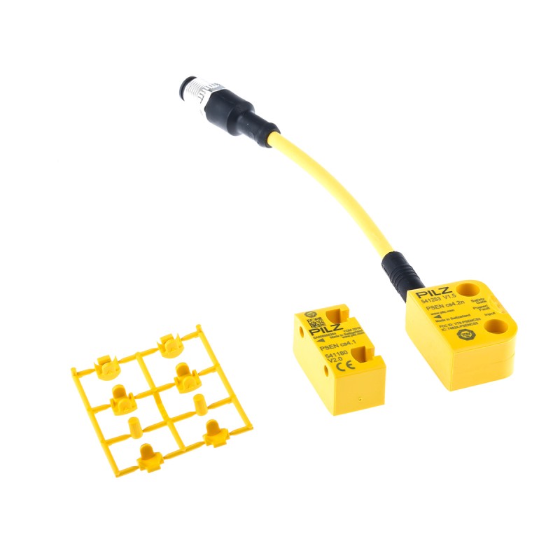 1 pcs - Pilz Transponder Non-Contact Safety Switch, 24V dc, Polybutylene Terephthalate Housing, M12