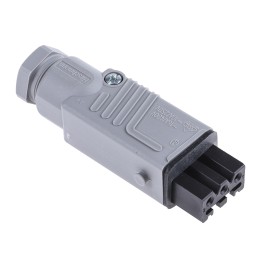 1 pcs - Hirschmann, ST IP54 Black, Grey Cable Mount 3P + E Heavy Duty Power Connector Socket, Rated At 16A, 250 V, 400 V