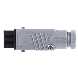 1 pcs - Hirschmann, ST IP54 Black, Grey Cable Mount 3P + E Heavy Duty Power Connector Socket, Rated At 16A, 250 V, 400 V