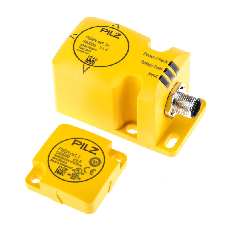 1 pcs - Pilz Transponder Non-Contact Safety Switch, 24V dc, Polybutylene Terephthalate Housing, M12