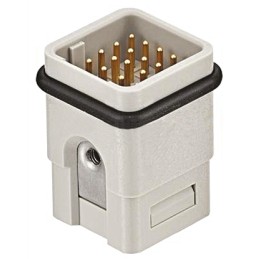 1 pcs - HARTING Heavy Duty Power Connector Insert, 6.5A, Male, Han Q Series, 21 Contacts
