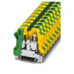 1 pcs - Siemens 8WH1201 Series Green/Yellow DIN Rail Terminal Block, Single-Level, Screw Termination