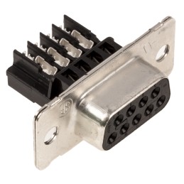 1 pcs - TE Connectivity Amplimite HDE-20 9 Way Cable Mount D-sub Connector Socket, 2.74mm Pitch