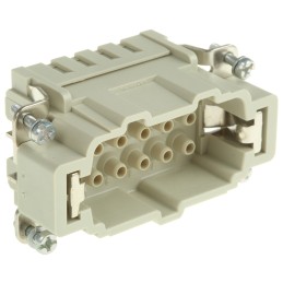 1 pcs - Han E Series size 16 A Connector Insert, Male, 10 Way, 16A, 500 V