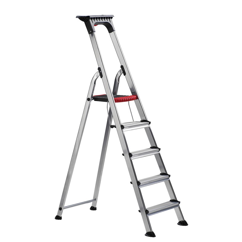 1 pcs - RS PRO Aluminium 5 steps Step Ladder, 1.041m platform height, 1.677m open length