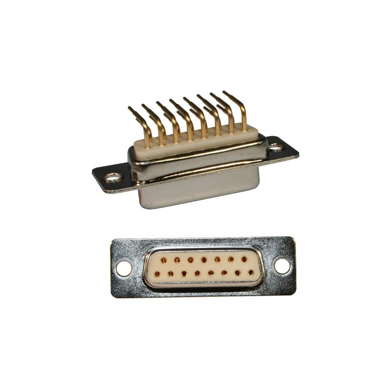 1 pcs - Norcomp SEAL-D 15 Way Right Angle Plug-In Mount D-sub Connector Plug, 2.769mm Pitch