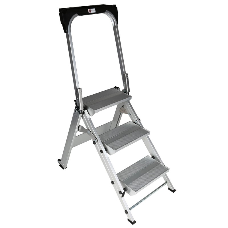 1 pcs - RS PRO 3 Tread Aluminium Steps 0.66m Platform Height, Silver