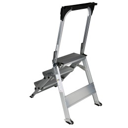 1 pcs - RS PRO 3 Tread Aluminium Steps 0.66m Platform Height, Silver