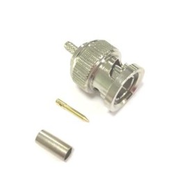 1 pcs - RS PRO, Plug Cable Mount BNC Connector, 50Ω, Crimp Termination, Straight Body