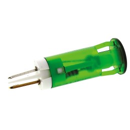 1 pcs - APEM Green Panel Mount Indicator, 24V dc, 10mm Mounting Hole Size, Faston, Solder Lug Termination
