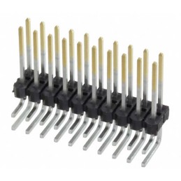 1 pcs - Samtec MTSW Series Right Angle Pin Header, 20 Contact(s), 2.54mm Pitch, 2 Row(s), Unshrouded