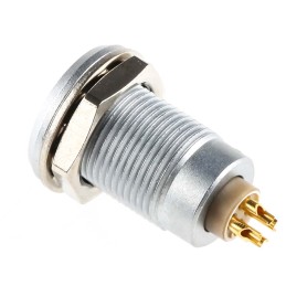 1 pcs - Lemo Circular Connector, 4 Contacts, Panel Mount, Socket, Female, IP68, 0T Series