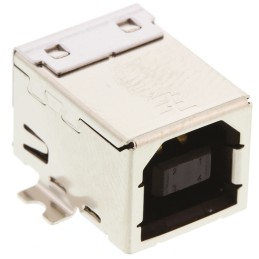1 pcs - TE Connectivity Right Angle, SMT, Socket Type B USB Connector