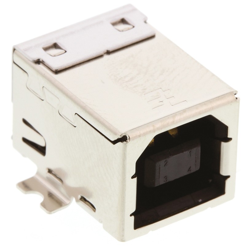 1 pcs - TE Connectivity Right Angle, SMT, Socket Type B USB Connector