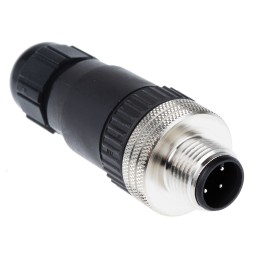 1 pcs - Brad from Molex Circular Connector, 4 Contacts, Cable Mount, M12 Connector, Plug, Male, IP67, Micro-Change Series