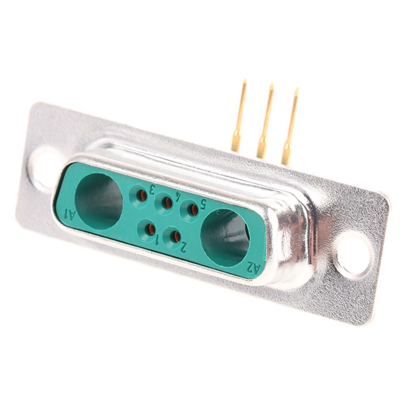 1 pcs - FCT from Molex FM 2 (Power/Coax), 5 (Signal) Way Right Angle Through Hole D-sub Connector Socket