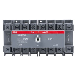 1 pcs - ABB 4P Pole DIN Rail Isolator Switch - 125A Maximum Current, 45kW Power Rating, IP20