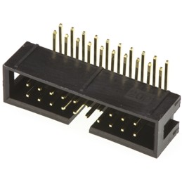 1 pcs - Amphenol ICC T821 Series Right Angle Through Hole PCB Header, 20 Contact(s), 2.54mm Pitch, 2 Row(s), Shrouded