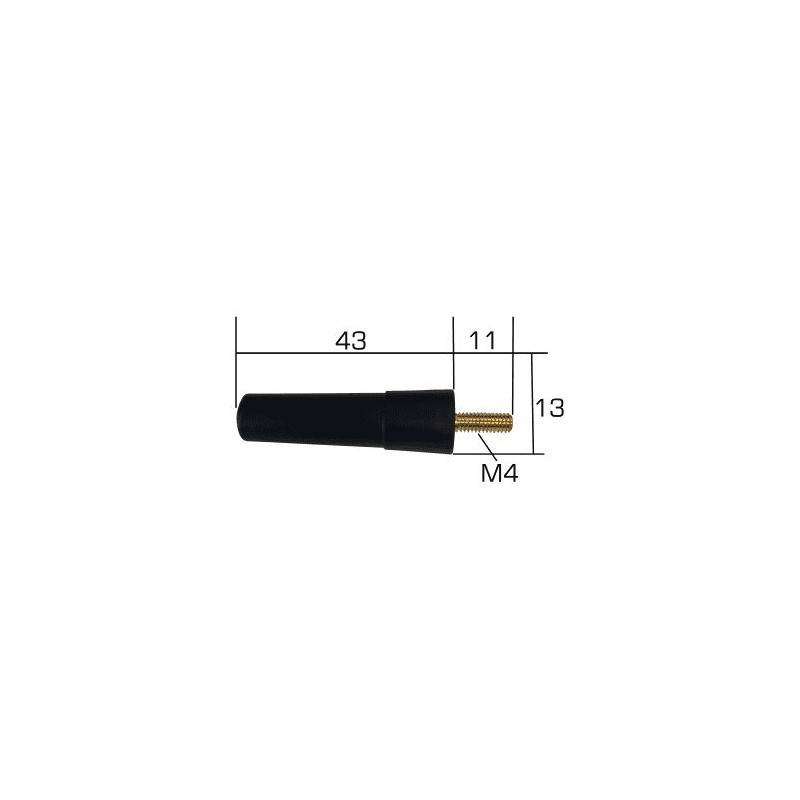 1 pcs - RF Solutions PHC-M4-868 Stubby Omnidirectional Telemetry Antenna with M4 Screw Connector, ISM Band
