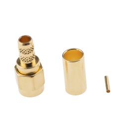 100 pcs - Amphenol RF, Plug Cable Mount SMA Connector, 50Ω, Crimp Termination, Straight Body