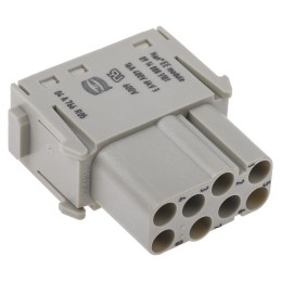 1 pcs - Han-Modular Series Female Module, 8 Way, 2 Row, Rated At 16A, 40 V, Han EE