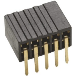 1 pcs - HARWIN Right Angle Through Hole Mount PCB Socket, 10-Contact, 2-Row, 1.27mm Pitch, Solder Termination