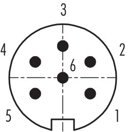 1 pcs - binder Circular Connector, 6 Contacts, Cable Mount, M16 Connector, Socket, Female, IP40, 680 Series