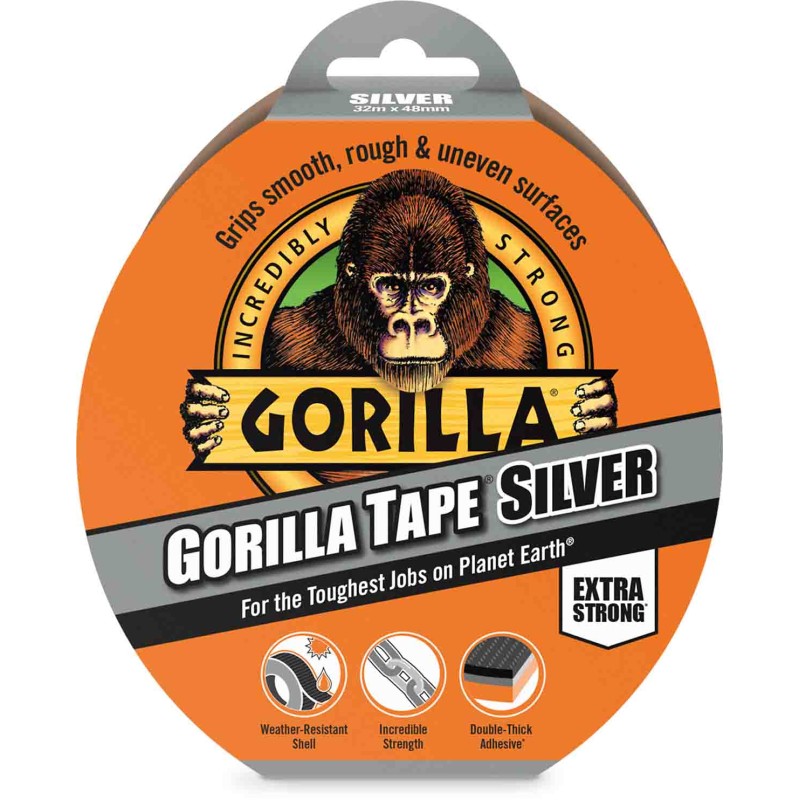 1 pcs - GORILLA GLUE EUROPE LTD Duct Tape, 8.2m x 48mm, Silver