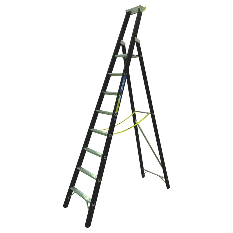 1 pcs - Zarges Aluminium 8 steps Step Ladder, 2.12m platform height