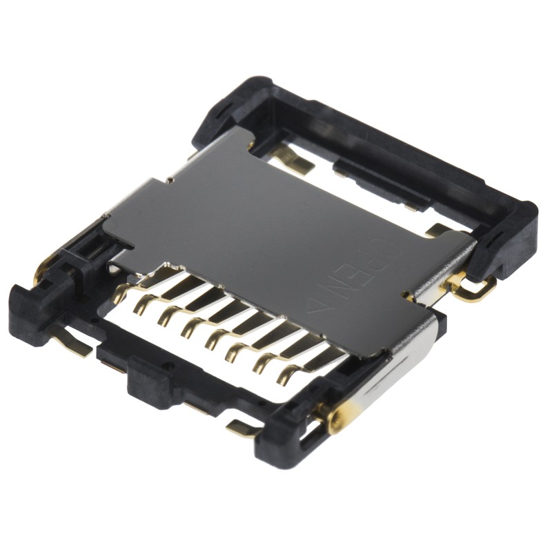 1 pcs - JAE 8 Way Micro SD Memory Card Connector With Solder Termination
