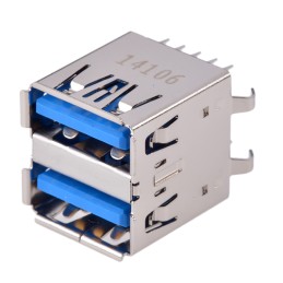 1 pcs - Molex Straight, Through Hole, Socket Type A 3.0 USB Connector