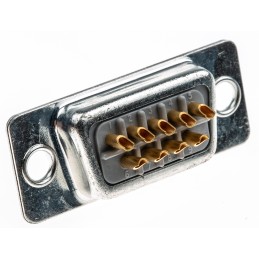1 pcs - RS PRO 9 Way Panel Mount D-sub Connector Socket, 2.74mm Pitch