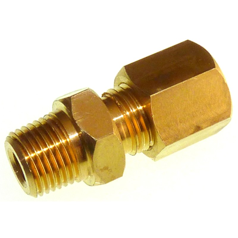 1 pcs - RS PRO In-Line Thermocouple Compression Fitting for Use with 6 mm Probe Thermocouple, 1/4 NPT, RoHS Compliant Standard