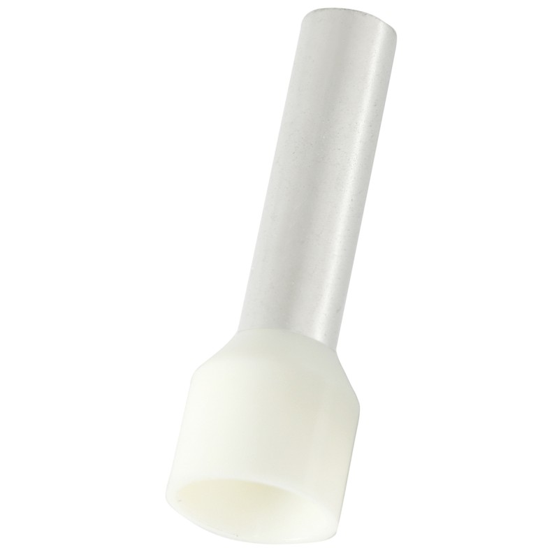 100 pcs - RS PRO Insulated Crimp Bootlace Ferrule, 18mm Pin Length, 4.9mm Pin Diameter, 10mm² Wire Size, Ivory