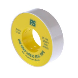 1 pcs - RS PRO White PTFE Tape, 5m x 12mm x 0.2mm