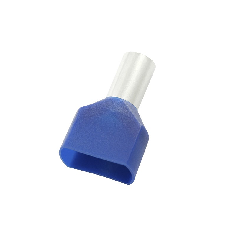 100 pcs - RS PRO Insulated Crimp Bootlace Ferrule, 13mm Pin Length, 3.3mm Pin Diameter, 2 x 2.5mm² Wire Size, Blue