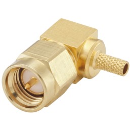 1 pcs - Rosenberger SMA Series, Plug Cable Mount SMA Connector, 50Ω, Crimp Termination, Right Angle Body