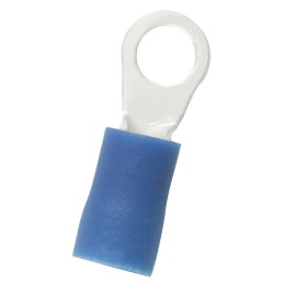 100 pcs - RS PRO Insulated Ring Terminal, 4.3mm Stud Size, 1.5mm² to 2.5mm² Wire Size, Blue