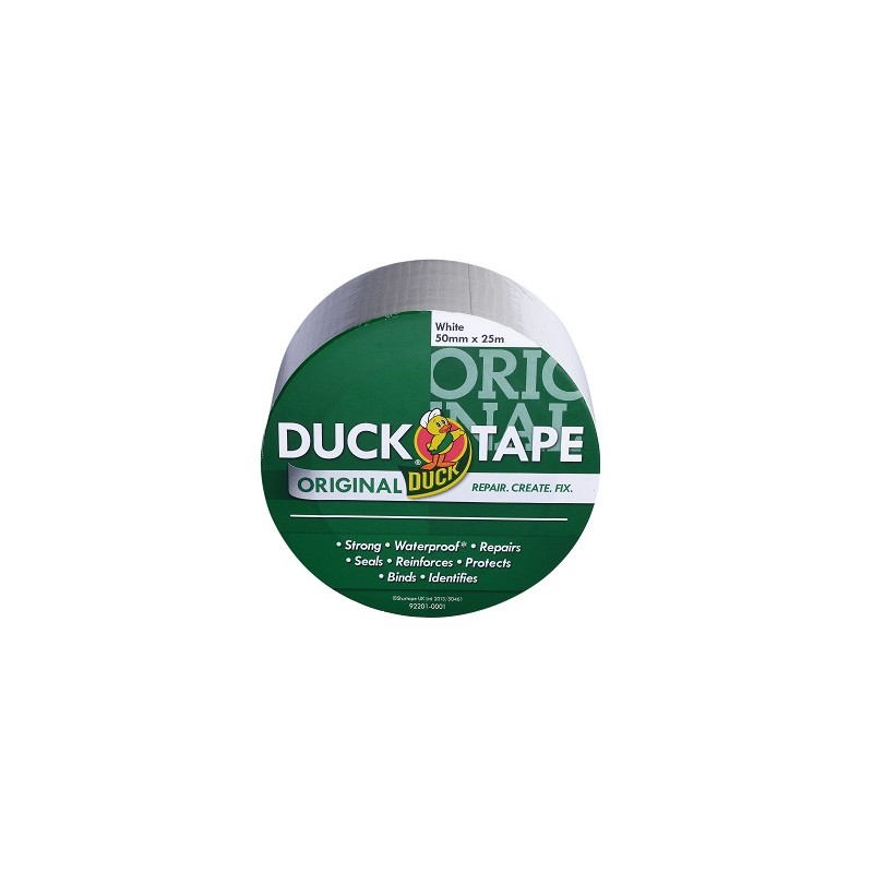 1 pcs - DUCK TAPE Duck Tape 232335 Duct Tape, 25m x 50mm, White, Gloss Finish
