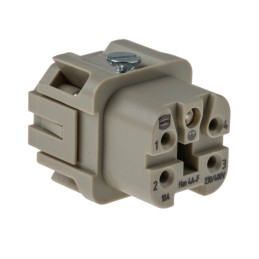 1 pcs - HARTING Heavy Duty Power Connector Insert, 10A, Female, Han A Series, 4 Contacts