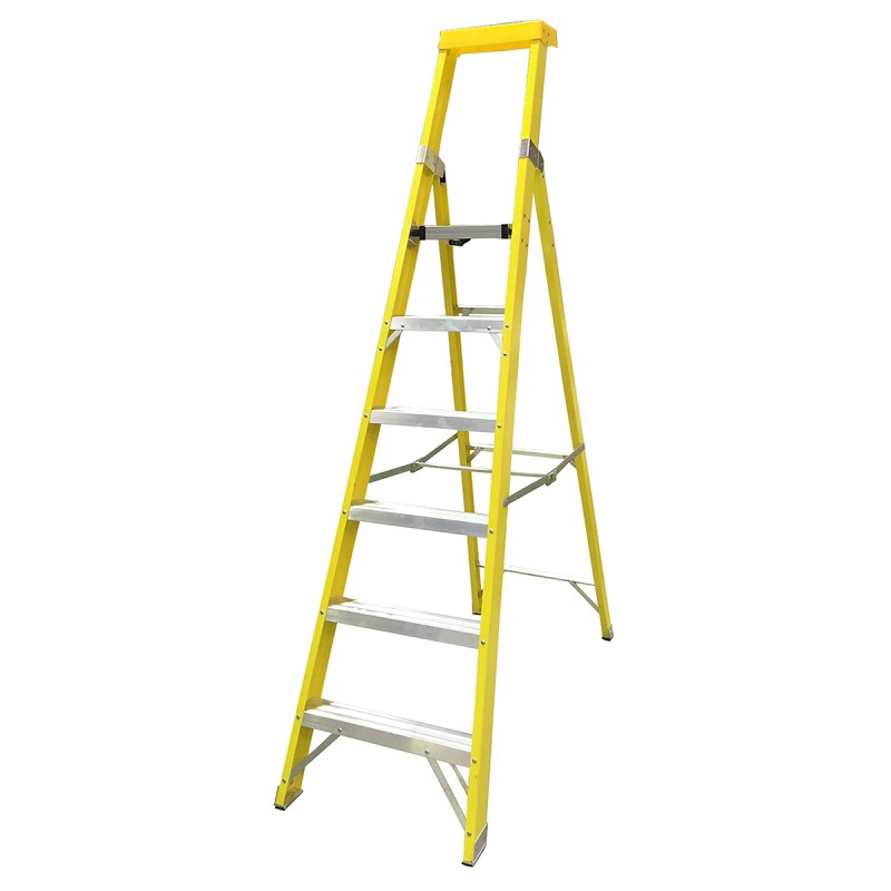 1 pcs - RS PRO Fibreglass 6 steps Step Ladder, 1.41m platform height