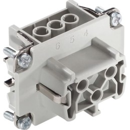 1 pcs - Epic Contact Connector Set, 6 Way, 16A, Female, H-BE, Panel Mount, 440 V