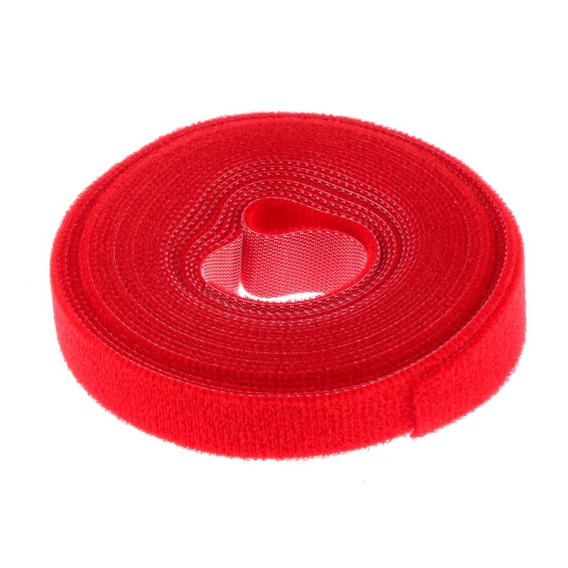 1 Reel of 5 M - RS PRO Cable Tie, Hook and Loop, 5m x 16 mm, Red Nylon