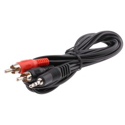 1 pcs - RS PRO Male 3.5mm Stereo Jack to Male RCA x 2 Aux Cable, Black, 2m
