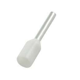 100 pcs - RS PRO Insulated Crimp Bootlace Ferrule, 10mm Pin Length, 1.3mm Pin Diameter, 0.5mm² Wire Size, White