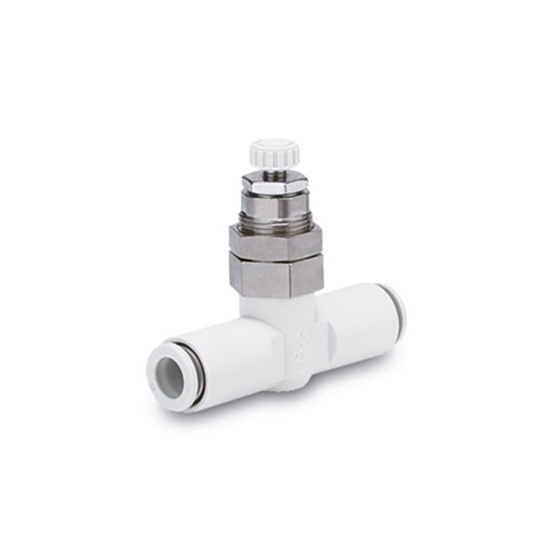 1 pcs - SMC AS100 Series Threaded Speed Controller, M5 Inlet Port x 4mm Tube Outlet Port