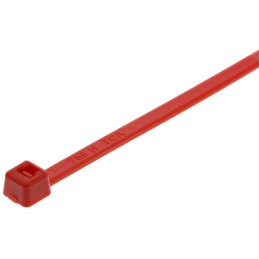 1 Bag of 100 - HellermannTyton Cable Tie, Inside Serrated, 100mm x 2.5 mm, Red Polyamide 6.6 (PA66), Pk-100