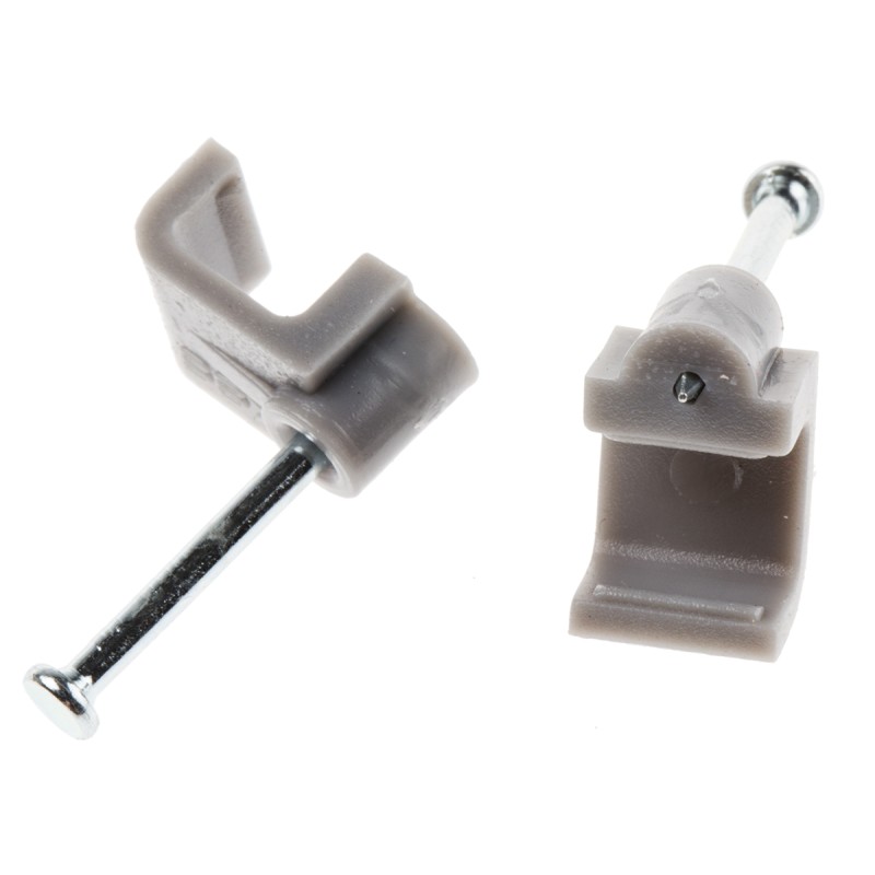 1 Box of 100 - RS PRO Grey PE Rectangular Cable Clip